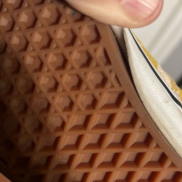 🔥VANS Off The Wall Lace Up Sneakers - Golden Yellow/White Checkered - EXCELLENT - Picture 11 of 11
